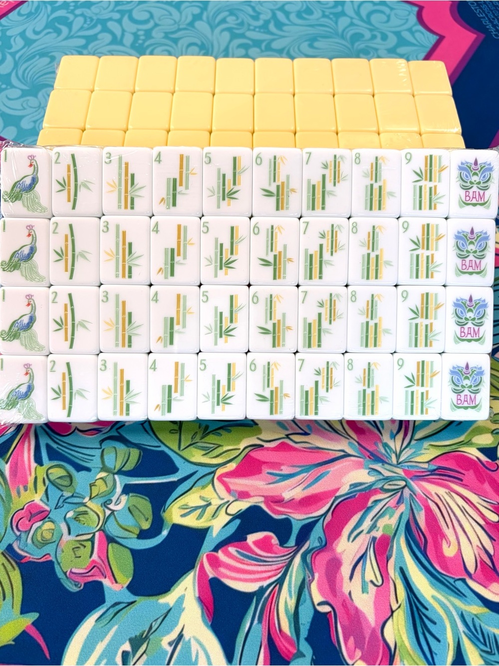 Lemon Mahjong Tiles, mahjong Mat, Tile Bag, Coordinating Dice & Dish πποΈ - Picture 3 of 7